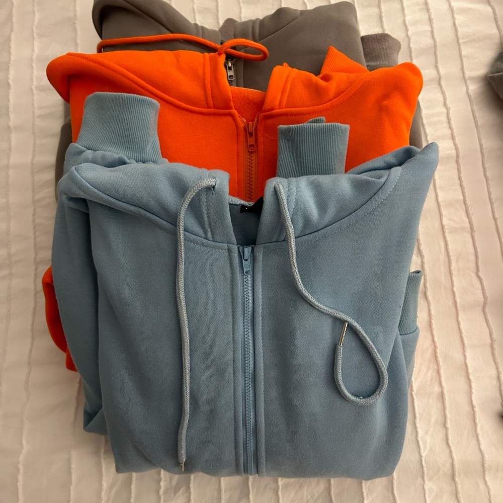 3-pack zip up hoodies